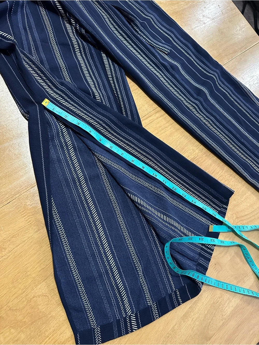 Monteau Navy and White Patterned Small Cropped Leg Jumpsuit